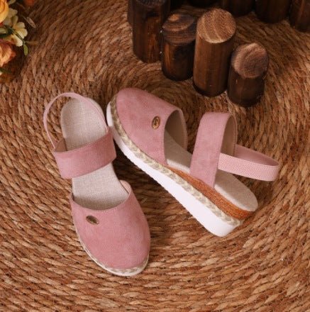 Women's Shoes Wedge Lightweight Hemp Rope Braided Closed Toe Elastic - PratSN