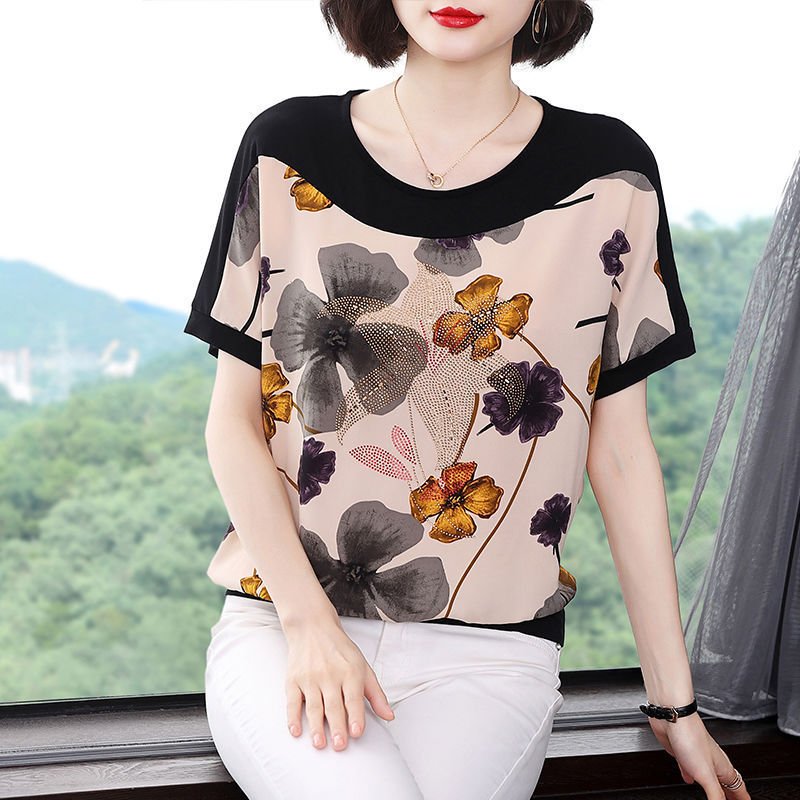 Women's Short - sleeved T-shirt Loose Slimming Top - PratSN