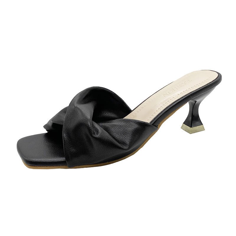 Women's Simple High Heel Shoes Outdoor Semi - slippers - PratSN