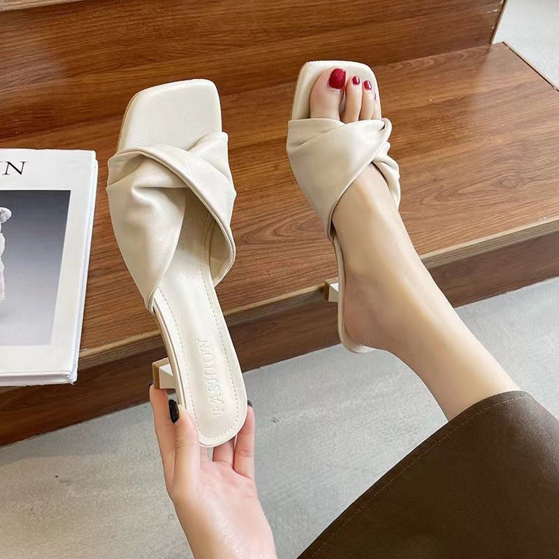 Women's Simple High Heel Shoes Outdoor Semi - slippers - PratSN