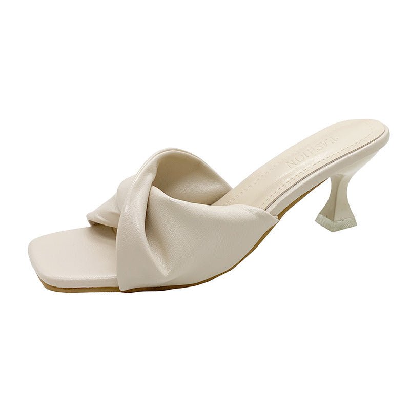 Women's Simple High Heel Shoes Outdoor Semi - slippers - PratSN