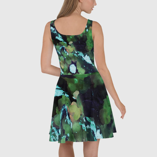Women's Skater Dress, Abstract painting skater dress, sleeveless dress, Skater dress for summer and spring - PratSN