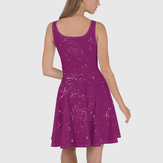 Women's Skater Dress, Boysenberry skater dress, Glitter skater dress, Skater dress for summer and spring - PratSN