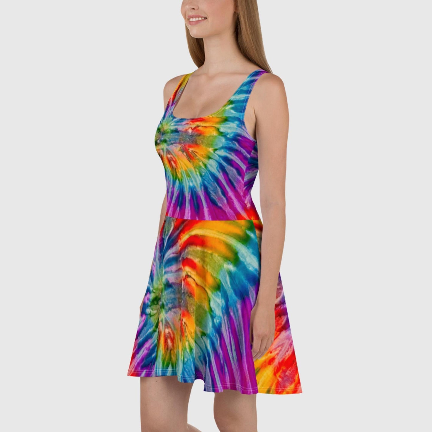 Women's Skater Dress, Multi - Color skater dress, Skater dress for summer and spring - PratSN
