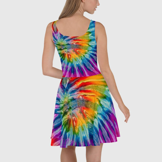 Women's Skater Dress, Multi - Color skater dress, Skater dress for summer and spring - PratSN