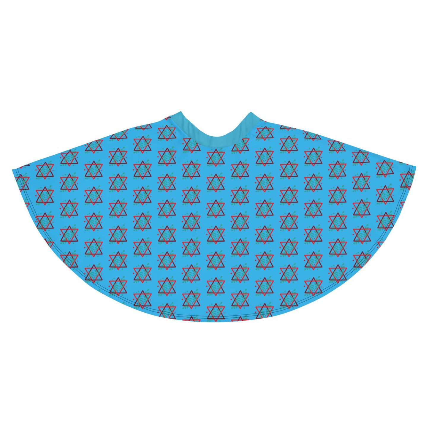 Women's skater skirt, Deep sky blue color skirt, Festive skater skirt, Cut & sew sublimation skirt, skater skirt for summer and spring festivals - PratSN