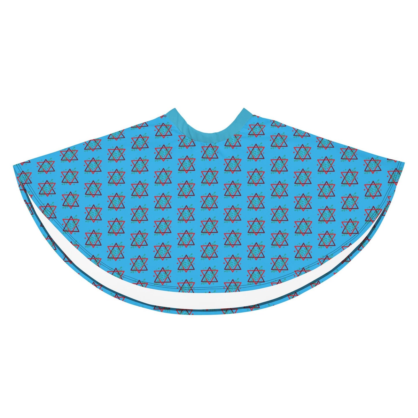 Women's skater skirt, Deep sky blue color skirt, Festive skater skirt, Cut & sew sublimation skirt, skater skirt for summer and spring festivals - PratSN