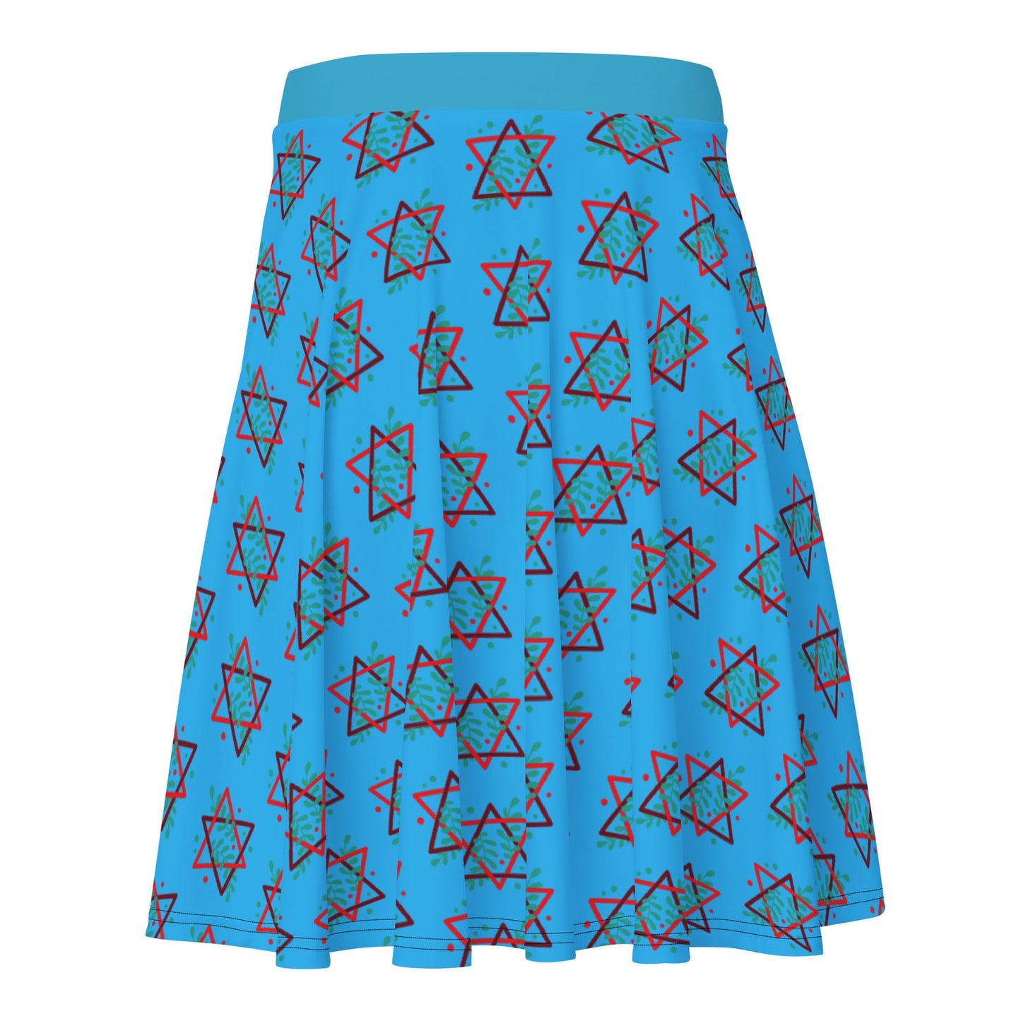 Women's skater skirt, Deep sky blue color skirt, Festive skater skirt, Cut & sew sublimation skirt, skater skirt for summer and spring festivals - PratSN
