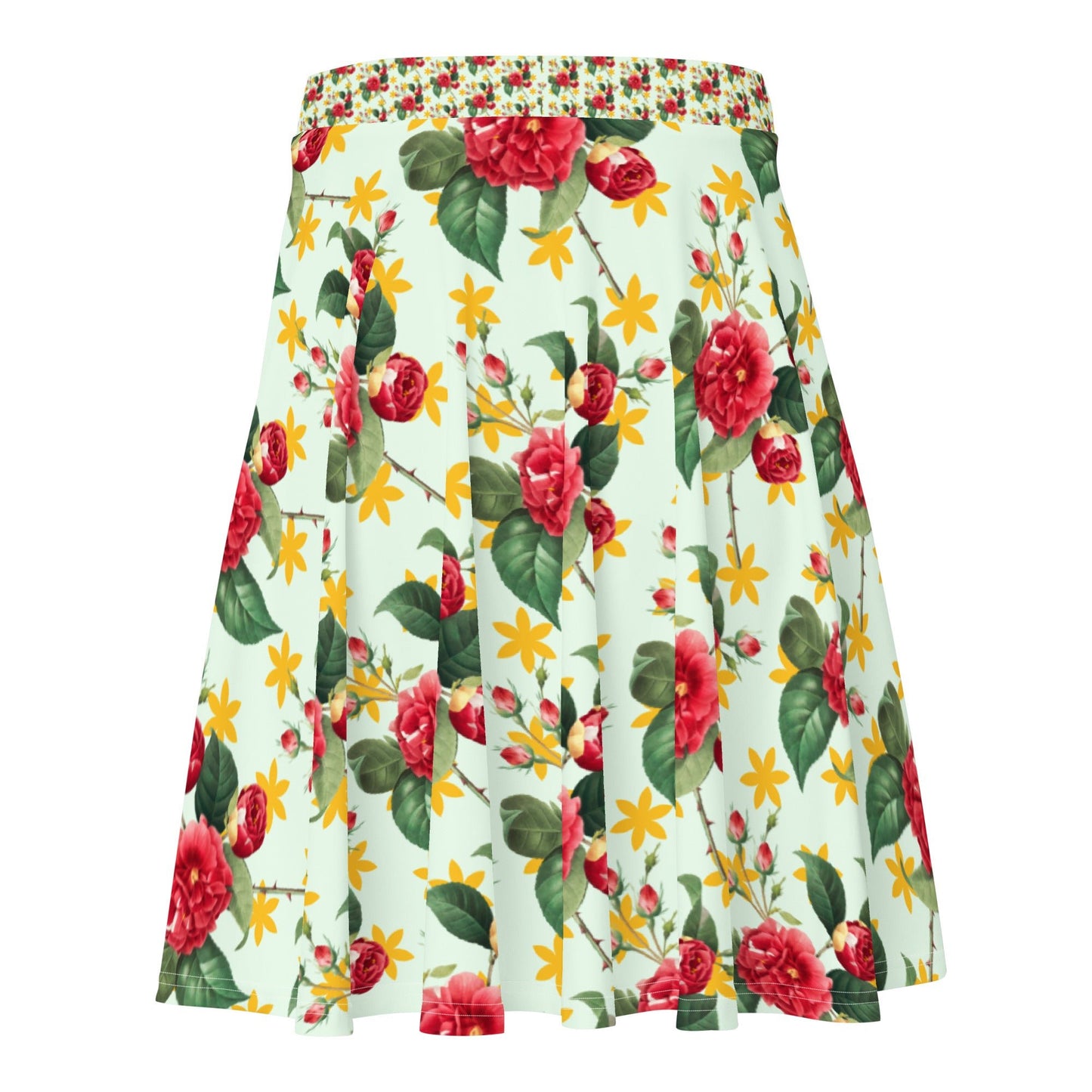 Women's skater skirt, Multi color skirt, Blooming pattern skater skirt, Cut & sew sublimation skirt, skater skirt for summer and spring - PratSN