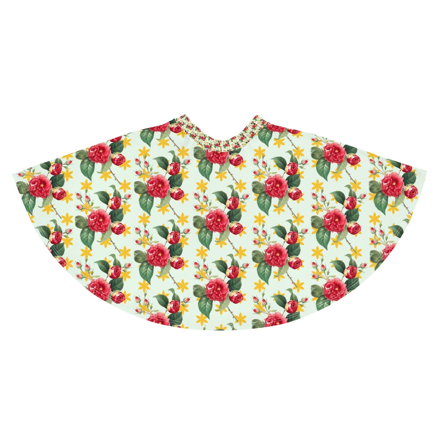 Women's skater skirt, Multi color skirt, Blooming pattern skater skirt, Cut & sew sublimation skirt, skater skirt for summer and spring - PratSN