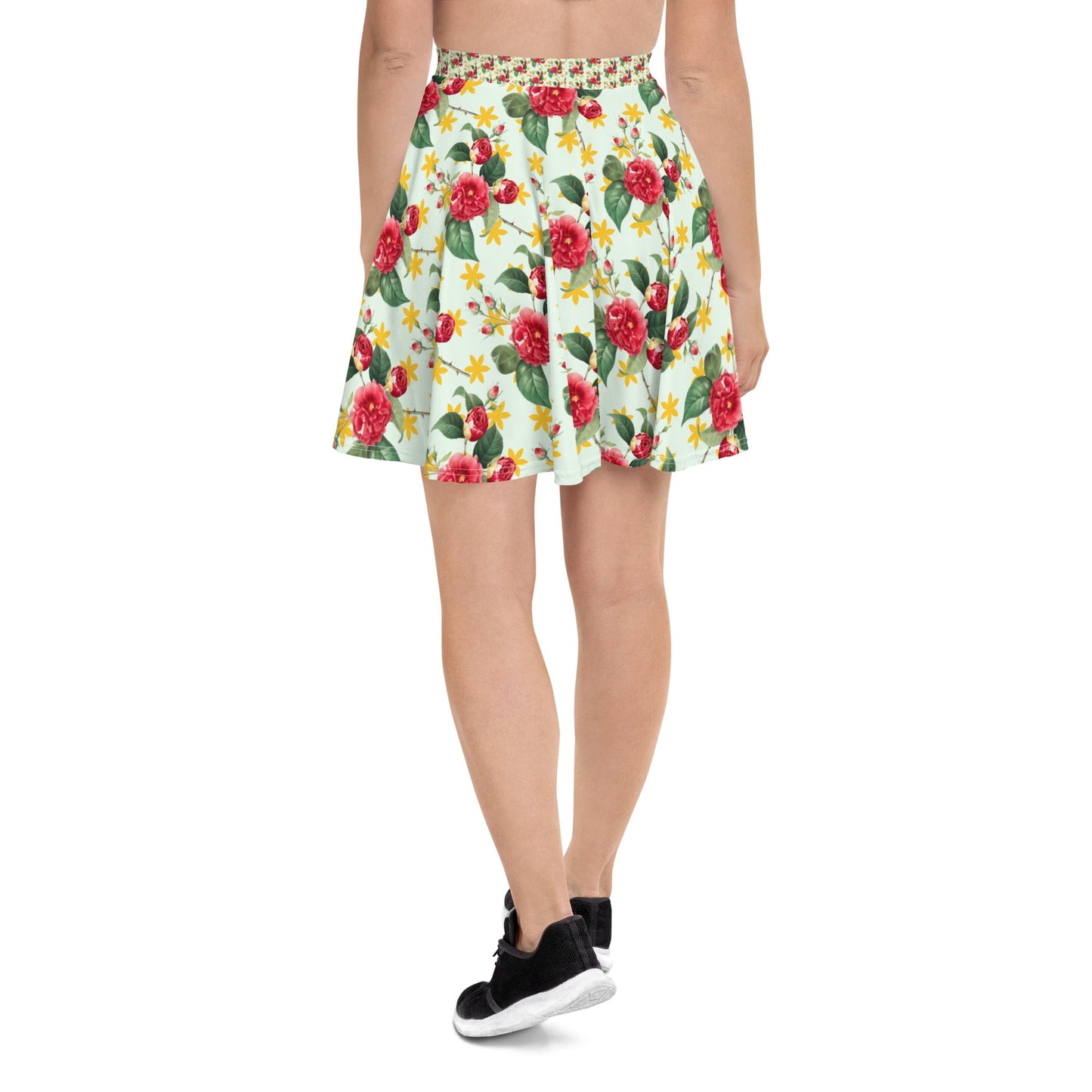 Women's skater skirt, Multi color skirt, Blooming pattern skater skirt, Cut & sew sublimation skirt, skater skirt for summer and spring - PratSN