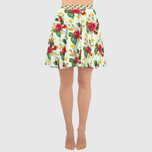 Women's skater skirt, Multi color skirt, Blooming pattern skater skirt, Cut & sew sublimation skirt, skater skirt for summer and spring - PratSN