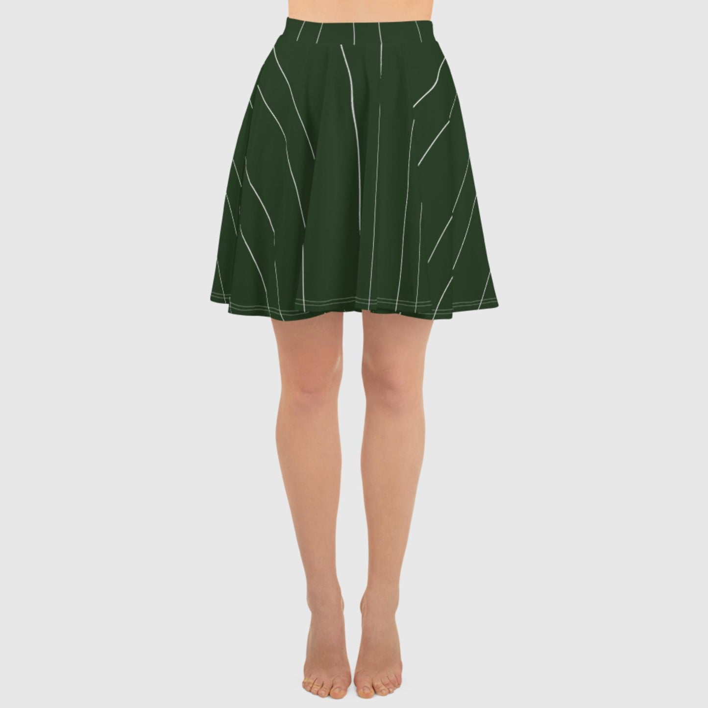 Women's skater skirt, Olive green with white lining skirt, skater skirt for summer and spring - PratSN