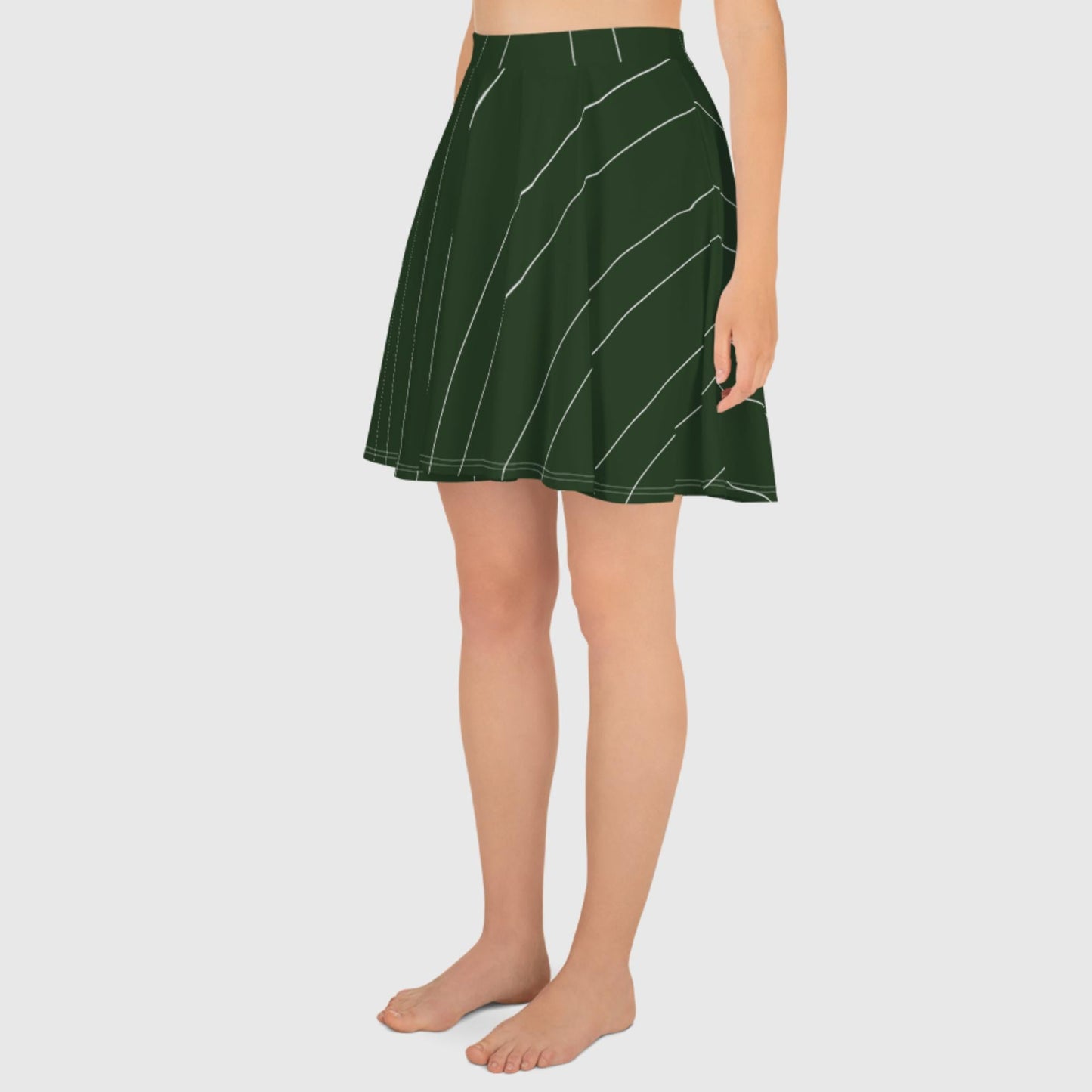 Women's skater skirt, Olive green with white lining skirt, skater skirt for summer and spring - PratSN