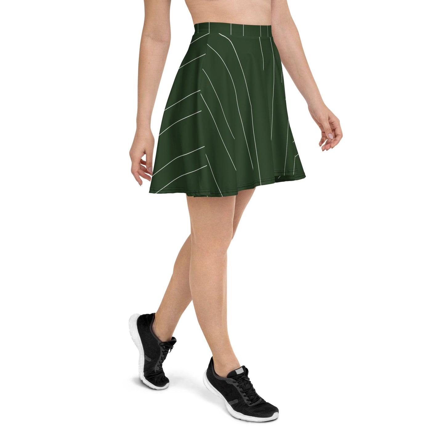 Women's skater skirt, Olive green with white lining skirt, skater skirt for summer and spring - PratSN