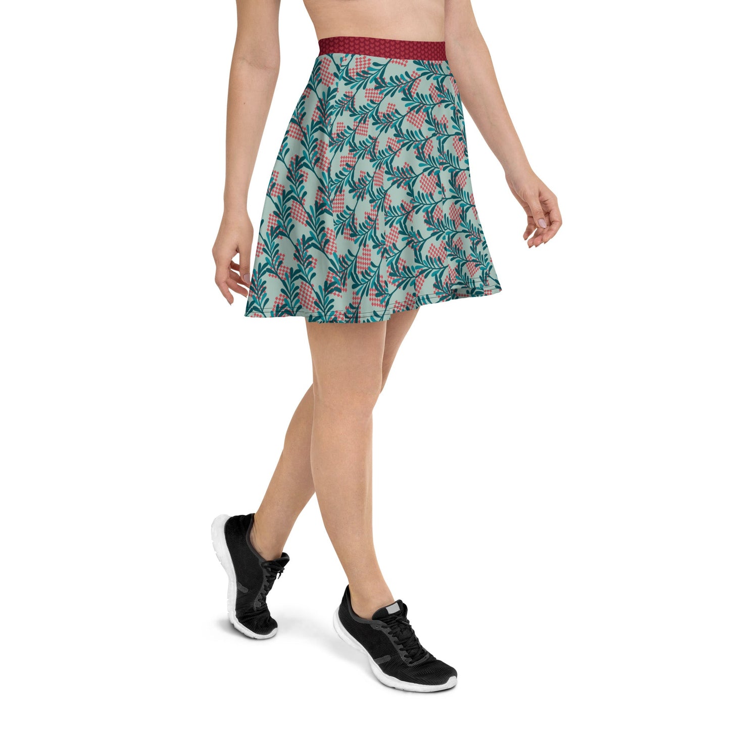 Women's skater skirt, Opal skater skirt, Festive pattern skater skirt, Cut & sew sublimation skirt, skater skirt for summer and spring festival - PratSN