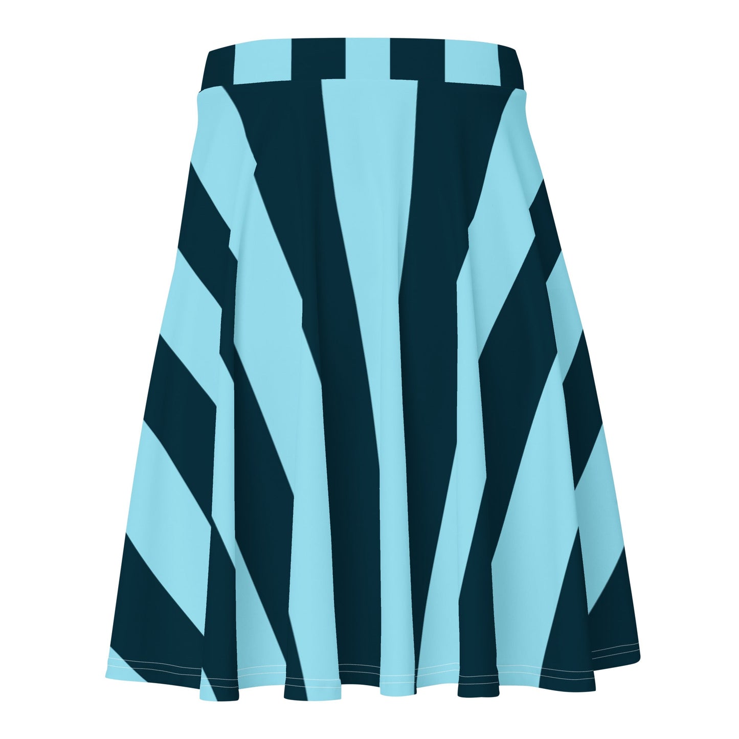 Women's skater skirt, Sky blue and deep green color skirt, Stripped skater skirt, Cut & sew sublimation skirt, skater skirt for summer and spring - PratSN