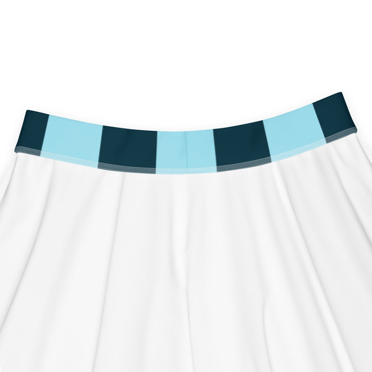 Women's skater skirt, Sky blue and deep green color skirt, Stripped skater skirt, Cut & sew sublimation skirt, skater skirt for summer and spring - PratSN
