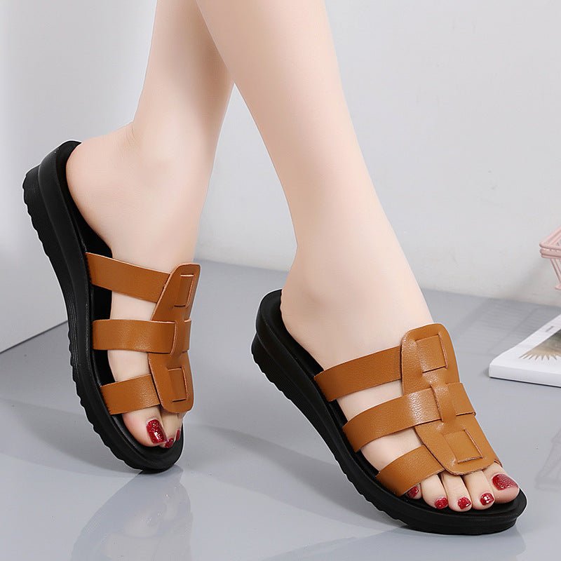 Women's Slippers Large Size Flat Bottom Fashionable Soft Bottom - PratSN