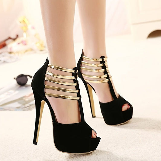 Women's Stiletto High Heels, Ankle T - strap Platform Peep Toe Pumps - Party & Dress Heels - For Women - Suitable for Parties, Weddings & Special Occasions - Perfect Gift for Fashionable Women - PratSN