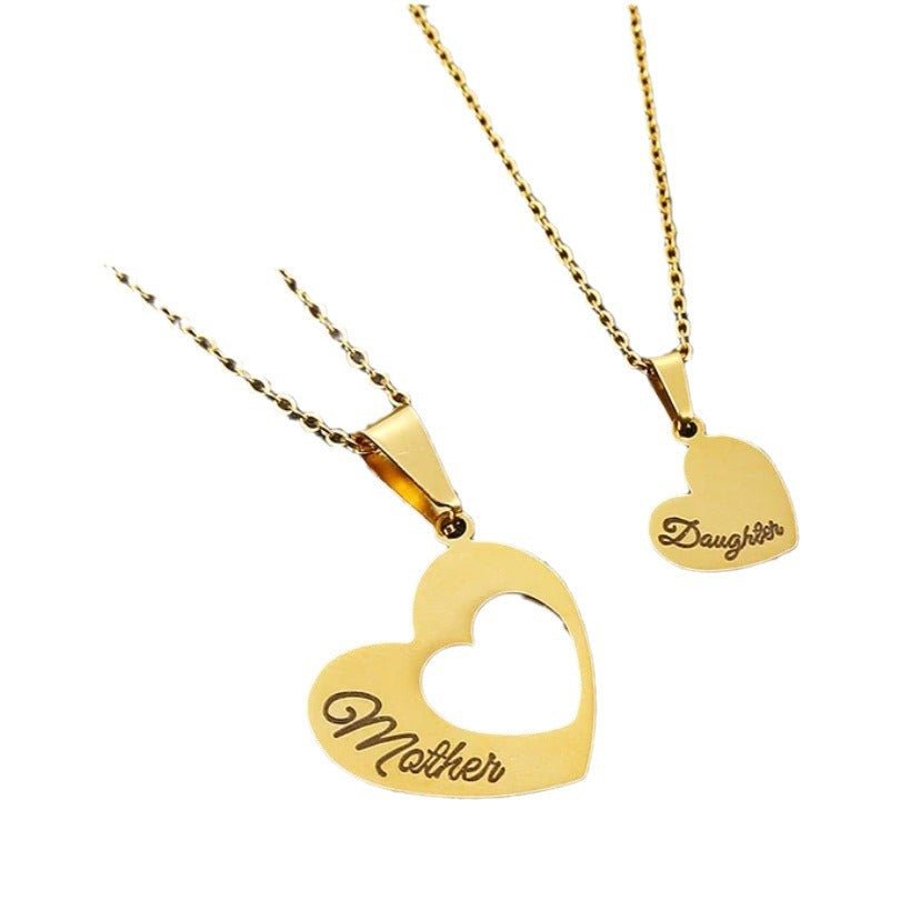 Women's Stitching Lettering Heart Necklace - PratSN