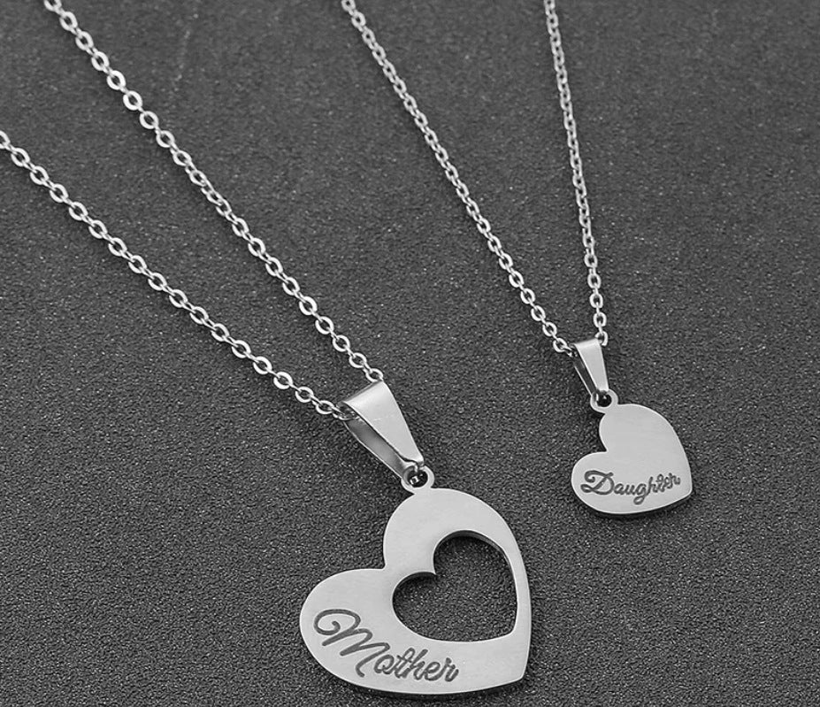 Women's Stitching Lettering Heart Necklace - PratSN