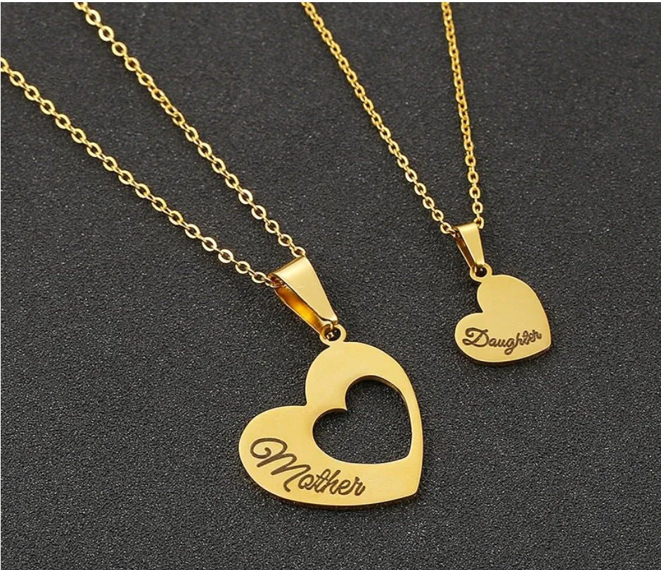 Women's Stitching Lettering Heart Necklace - PratSN