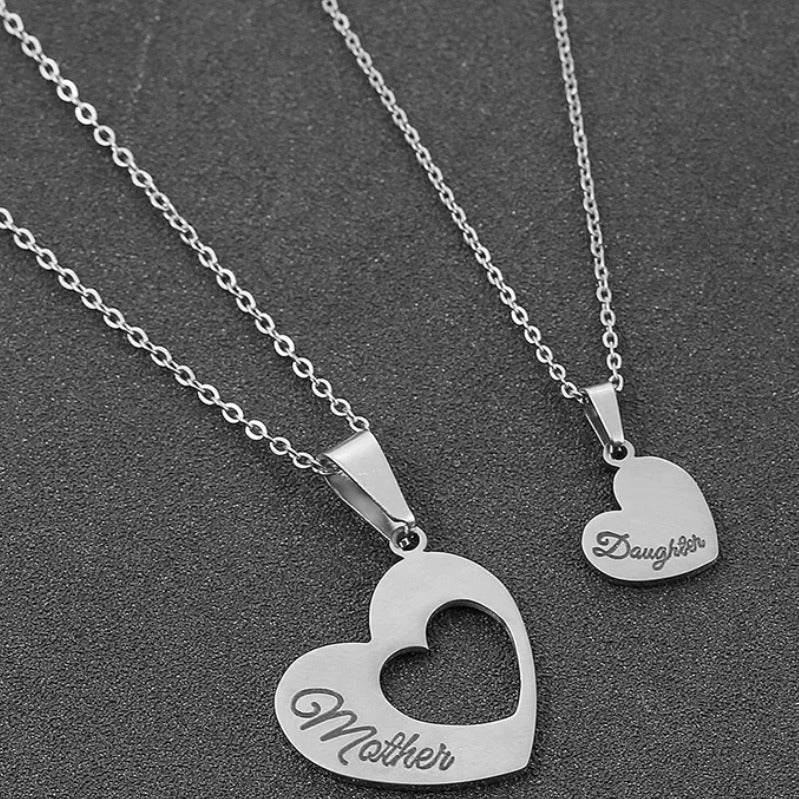 Women's Stitching Lettering Heart Necklace - PratSN