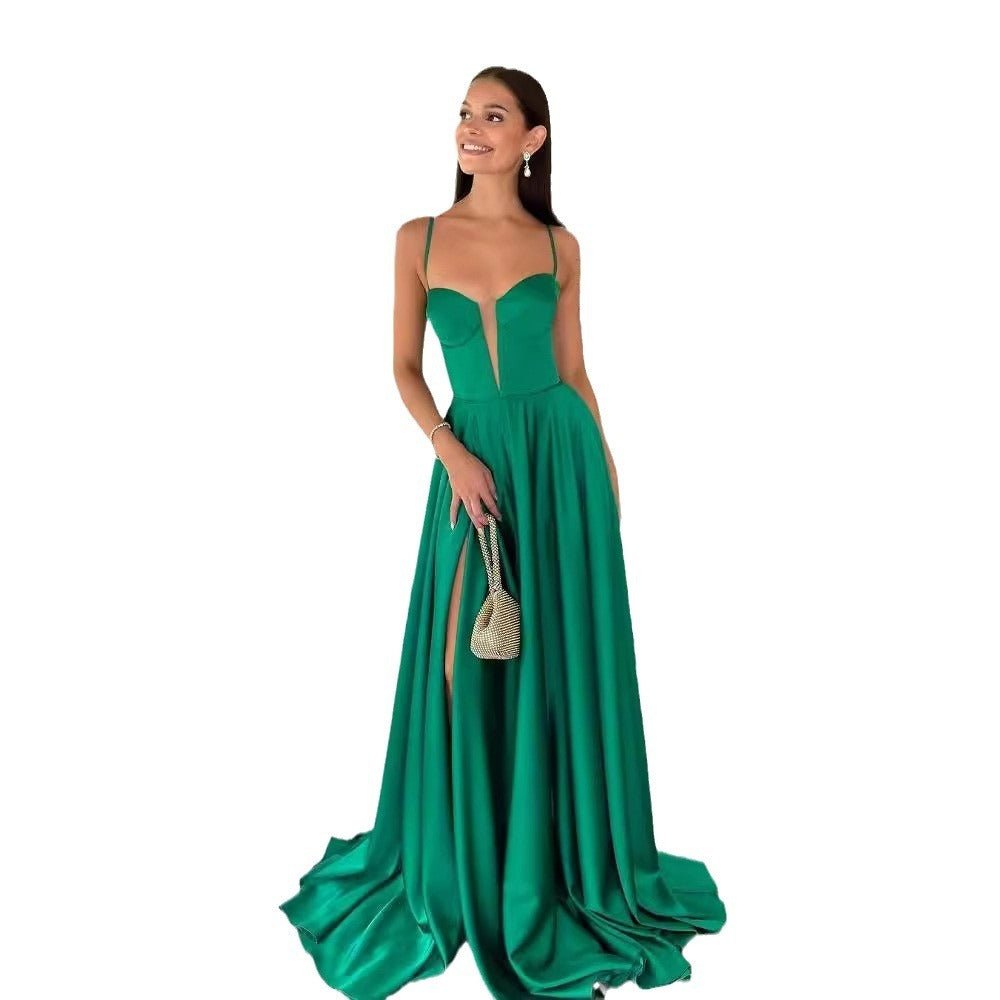 Women's Strap Tube Top Split Simple Dress - PratSN