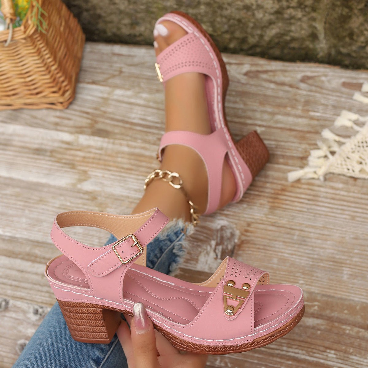 women's Summer Plus Size High Heel Sandals - PratSN