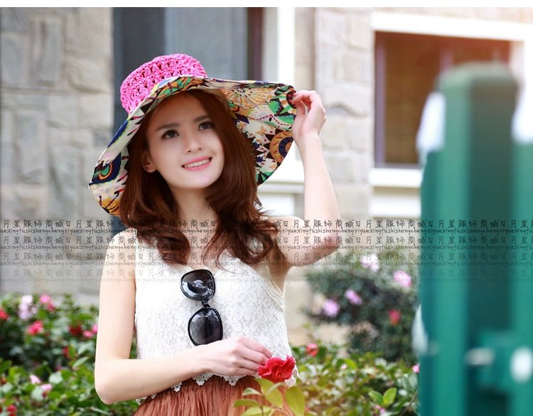 Women's Summer Seaside Holiday Cloth Foldable Hat - PratSN