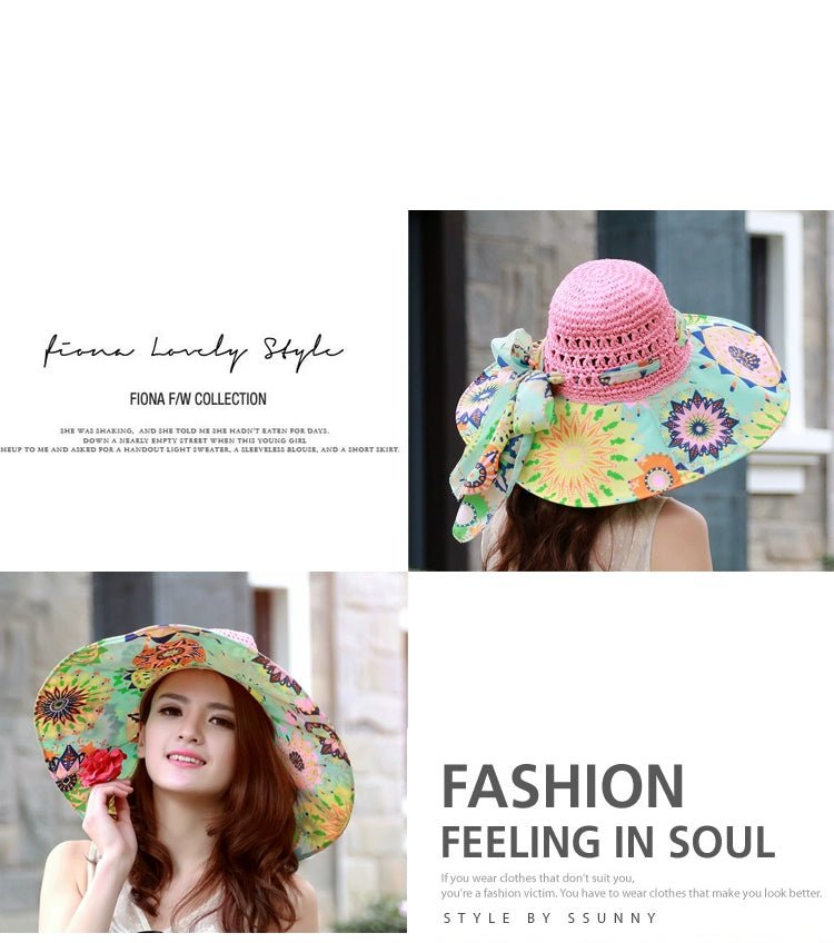 Women's Summer Seaside Holiday Cloth Foldable Hat - PratSN