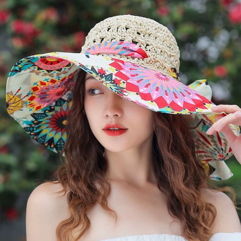 Women's Sun - Proof Seaside Yunnan Travel Ethnic Straw Hat - PratSN