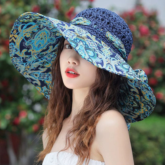 Women's Sun - Proof Seaside Yunnan Travel Ethnic Straw Hat - PratSN