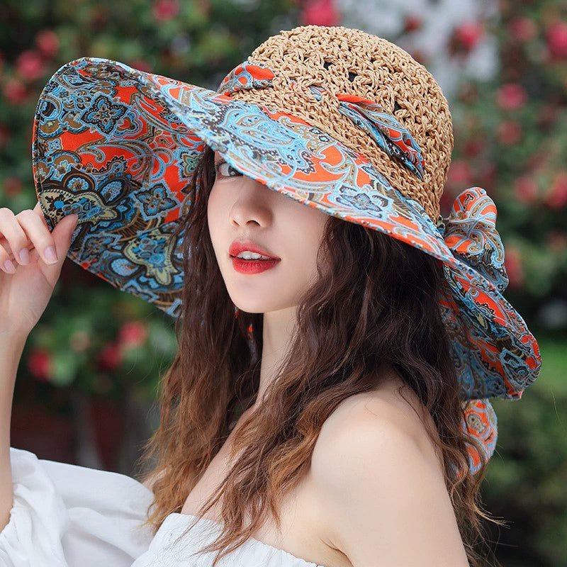 Women's Sun - Proof Seaside Yunnan Travel Ethnic Straw Hat - PratSN