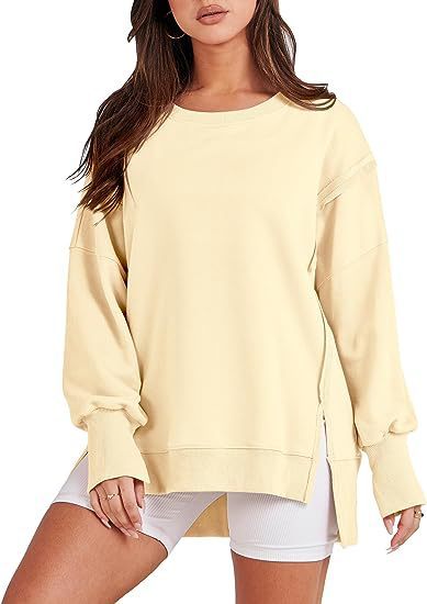Women's Sweatshirt Crew Neck Long Sleeve Pullover Hoodies Tops Fashion Fall Winter - PratSN