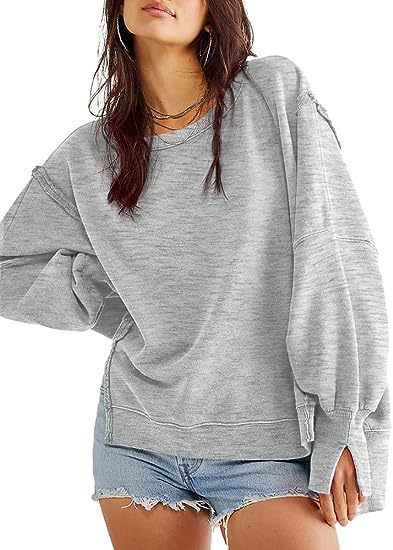 Women's Sweatshirt Crew Neck Long Sleeve Pullover Hoodies Tops Fashion Fall Winter - PratSN