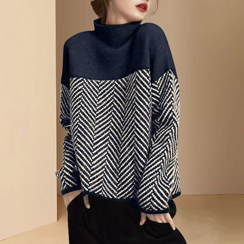 Women's Thickened Turtleneck Bottoming Shirt Autumn And Winter Warm Sweater - PratSN