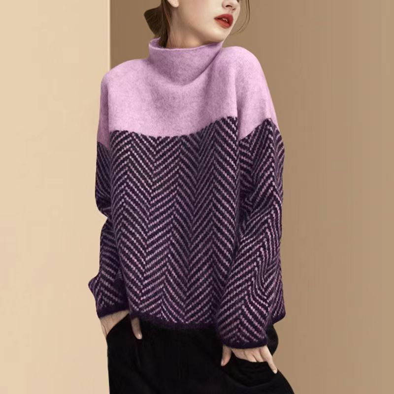 Women's Thickened Turtleneck Bottoming Shirt Autumn And Winter Warm Sweater - PratSN