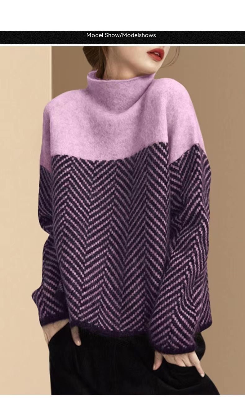 Women's Thickened Turtleneck Bottoming Shirt Autumn And Winter Warm Sweater - PratSN