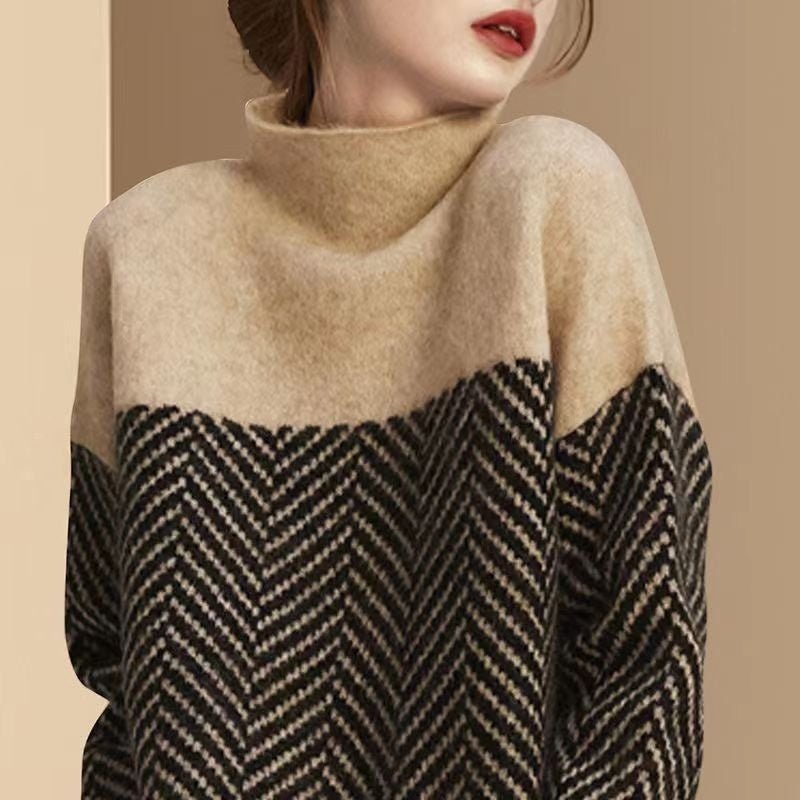Women's Thickened Turtleneck Bottoming Shirt Autumn And Winter Warm Sweater - PratSN
