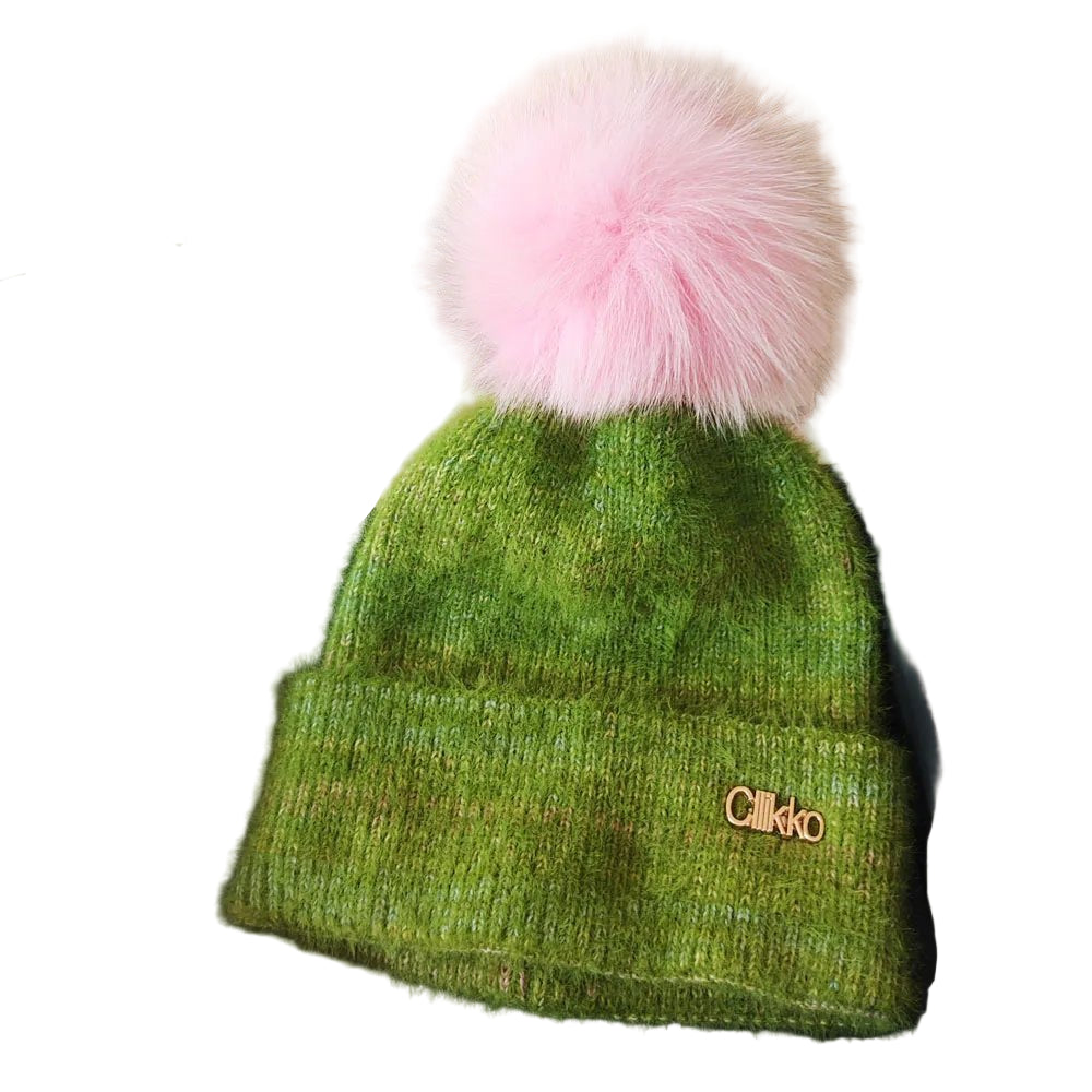 Women's Trendy gradient thickened faux wool knitted hat autumn and winter - PratSN