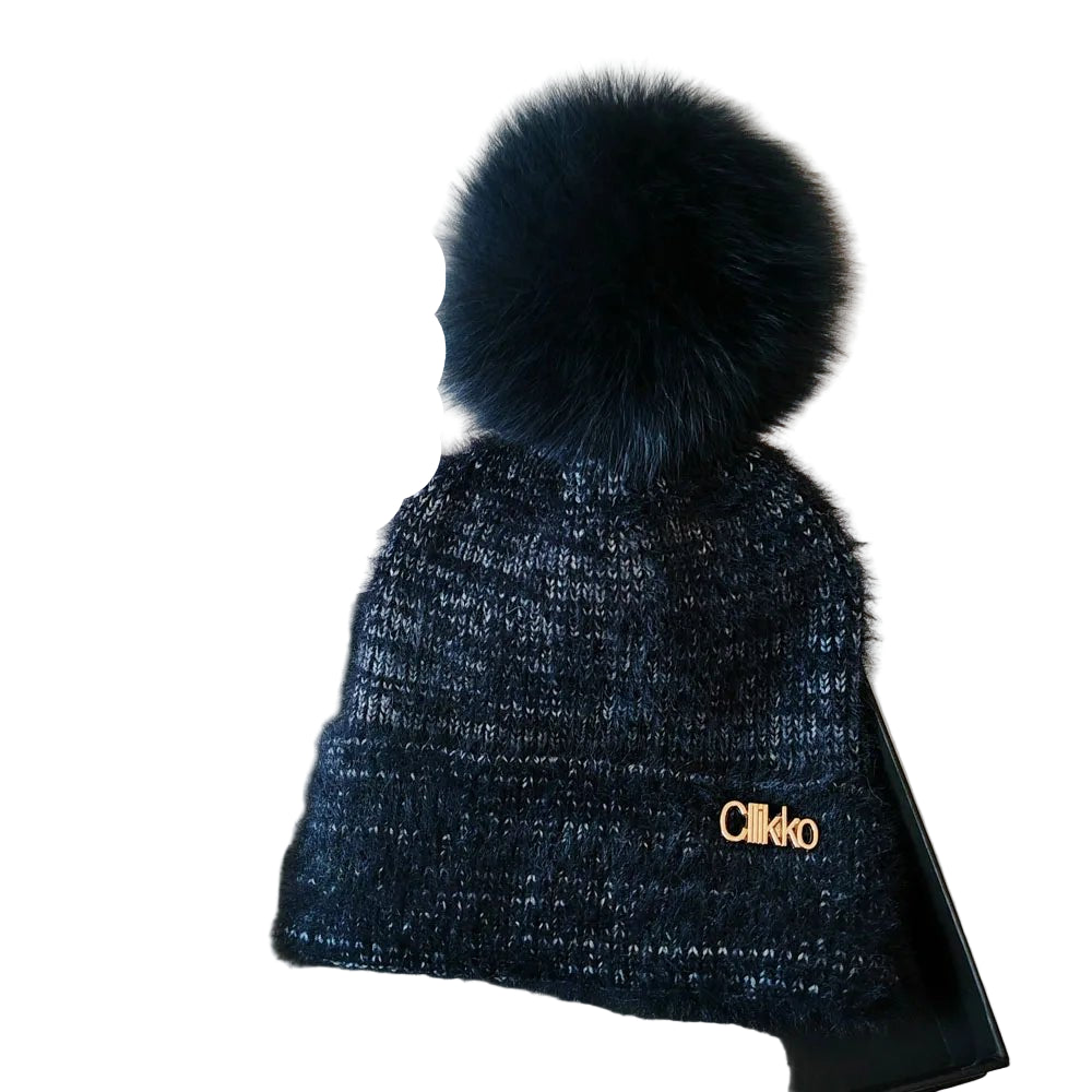 Women's Trendy gradient thickened faux wool knitted hat autumn and winter - PratSN