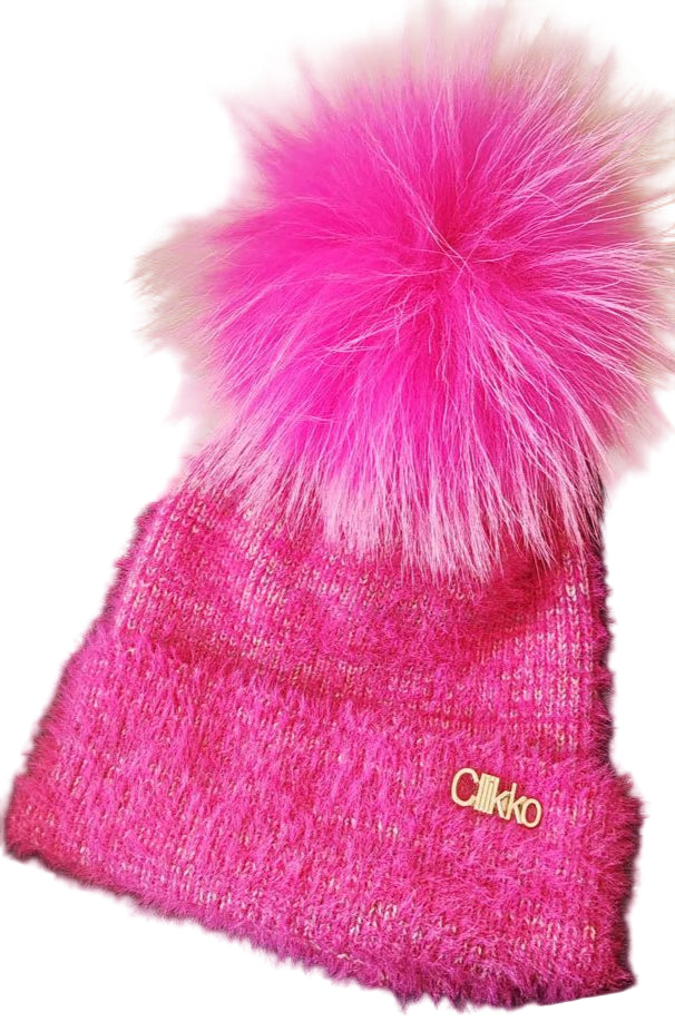 Women's Trendy gradient thickened faux wool knitted hat autumn and winter - PratSN