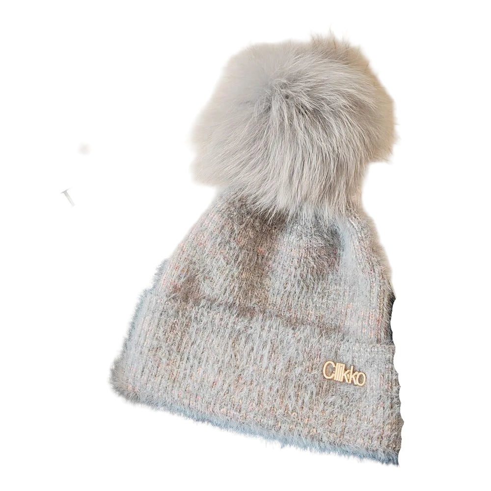 Women's Trendy gradient thickened faux wool knitted hat autumn and winter - PratSN