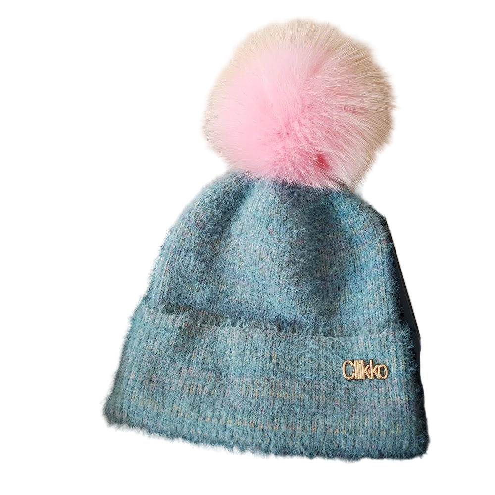 Women's Trendy gradient thickened faux wool knitted hat autumn and winter - PratSN