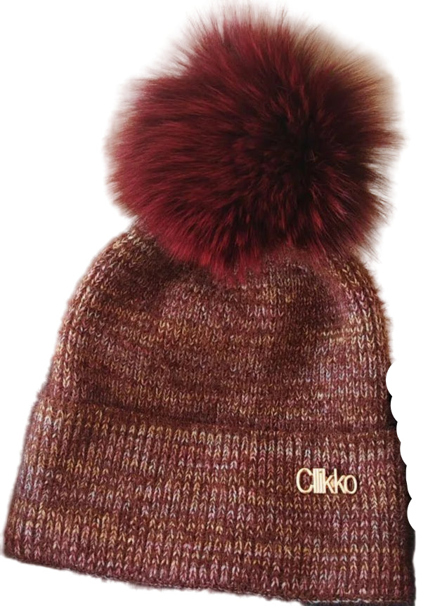 Women's Trendy gradient thickened faux wool knitted hat autumn and winter - PratSN