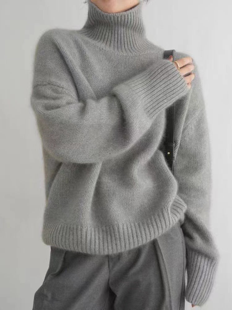 Women's Turtleneck Autumn And Winter Thickening Inner Wear Base Cashmere Sweater - PratSN
