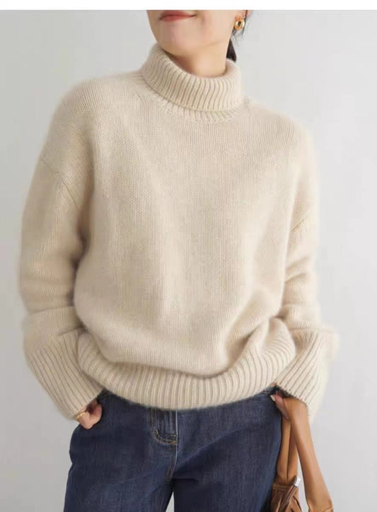 Women's Turtleneck Wool Thick Loose Knitted Bottoming Sweater - PratSN