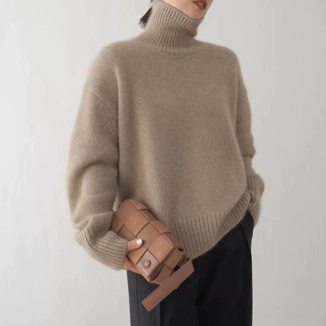 Women's Turtleneck Wool Thick Loose Knitted Bottoming Sweater - PratSN